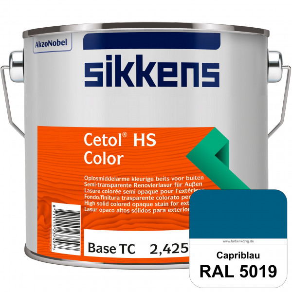 Cetol HS Color (RAL 5019 Capriblau) Dekorative semi-transparente Lasur (lösemittelhaltig) für außen.