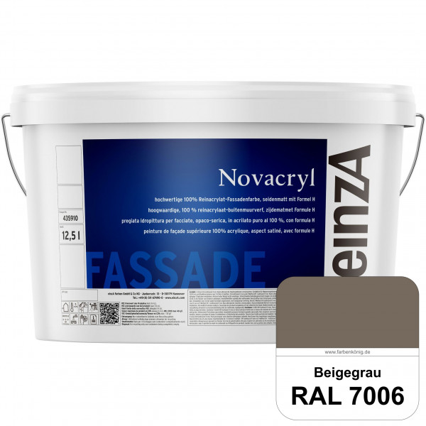 einzA Novacryl (RAL 7006 Beigegrau) Reinacrylat-Fassadenfarbe, seidenmatt