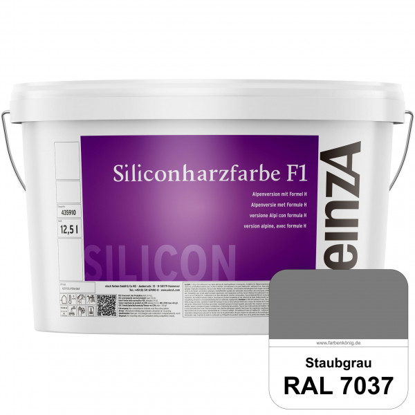 einzA Siliconharzfarbe F1 (RAL 7037 Staubgrau) Universal Siliconharz-Fassadenfarbe, kalkmatt, wetter