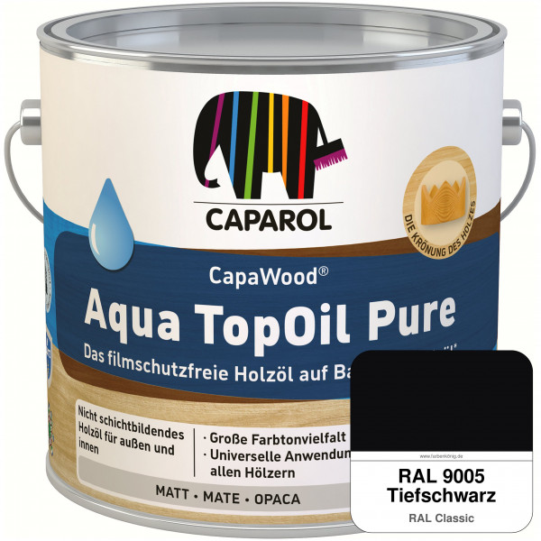 CapaWood® AquaTopOil Pure (RAL 9005 Tiefschwarz) - ersetzt CapaGreen Holz-Öl Aqua