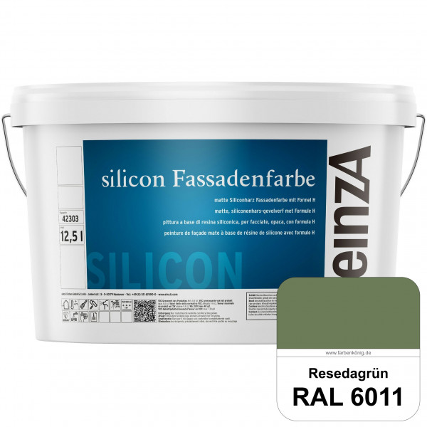 einzA silicon Fassadenfarbe (RAL 6011 Resedagrün) Hochwertige Siliconharz-Fassadenfarbe