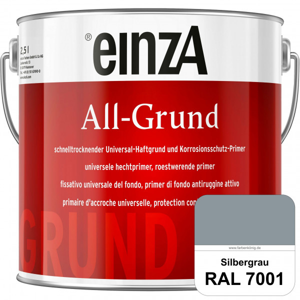 einzA All-Grund (RAL 7001 Silbergrau) Schnelltrocknender Haftgrund & Korrosionsschutz-Primer
