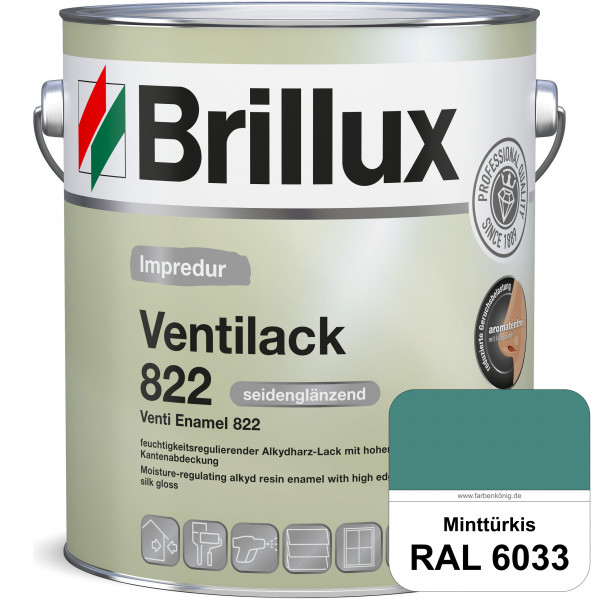 Impredur Ventilack 822 (RAL 6033 Minttürkis) Seidenglanzlack (lösemittelhaltig) Fenster & Türen inne