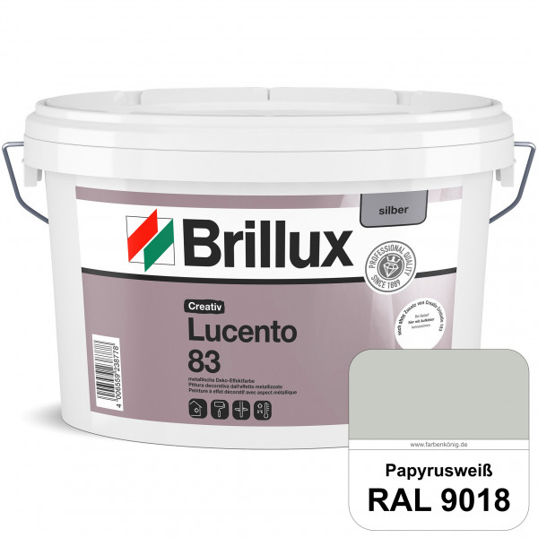Creativ Lucento 83 (RAL 9018 Papyrusweiß) Strapazierfähige Deko-Effektfarbe mit metallischer Oberflä