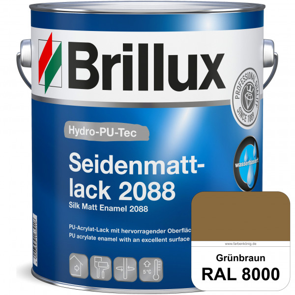 Hydro-PU-Tec Seidenmattlack 2088 (RAL 8000 Grünbraun) PU-Seidenmattlack (wasserbasiert) innen