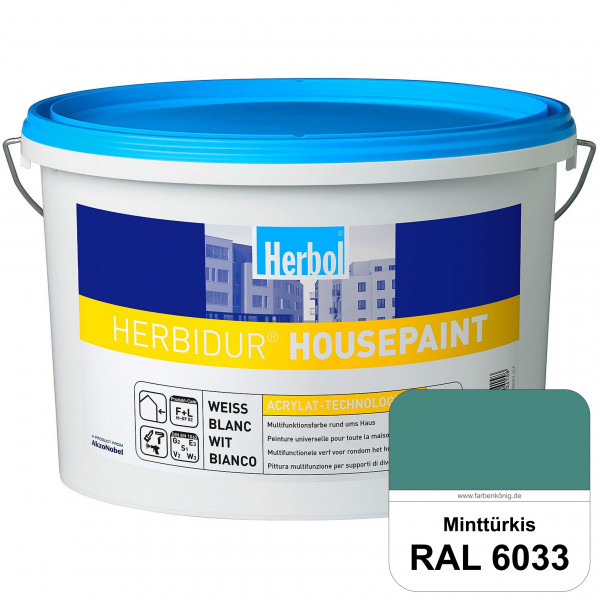 Herbidur Housepaint (RAL 6033 Minttürkis) seidenmatte Reinacrylat-Fassadenfarbe
