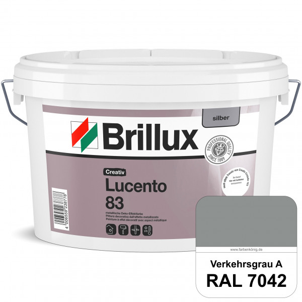Creativ Lucento 83 (RAL 7042 Verkehrsgrau A) Strapazierfähige Deko-Effektfarbe mit metallischer Ober