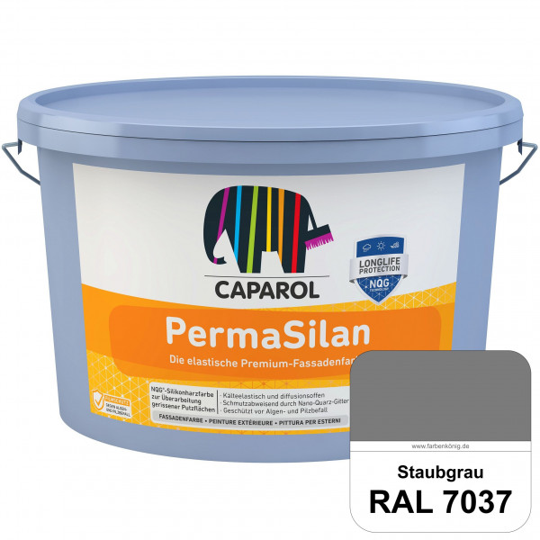 PermaSilan (RAL 7037 Staubgrau) Elastische, diffusionsoffene Fassadenfarbe mit integrierter Nano-Qua