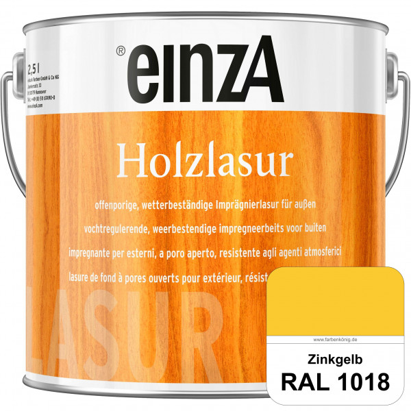 einzA Holzlasur (RAL 1018 Zinkgelb) Offenporige Imprägnierlasur für Außen-Holzbauteile