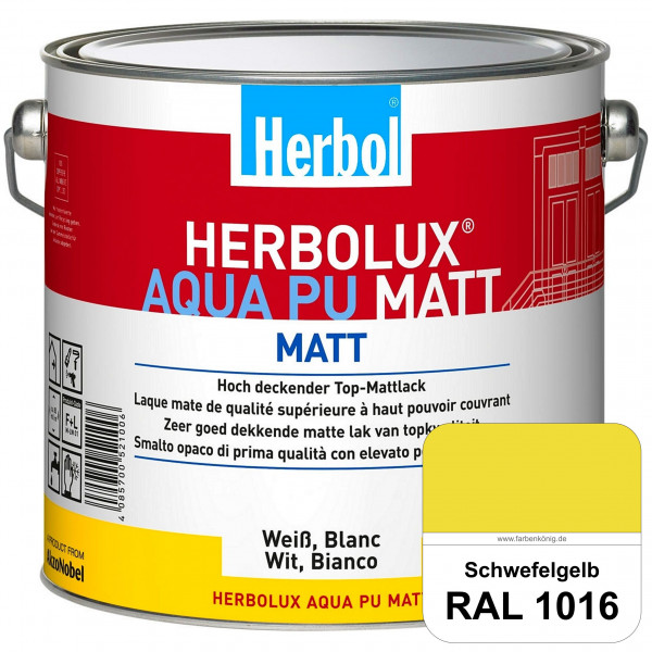 Herbolux Aqua PU Matt (RAL 1016 Schwefelgelb) Top-PU-Mattlack auf Wasserbasis (Innen)