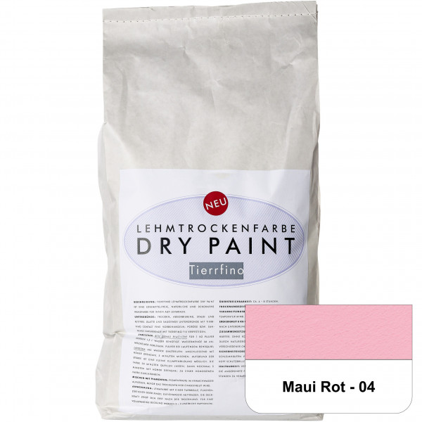 DRY-PAINT Lehmtrockenfarbe - Maui Rot - 04