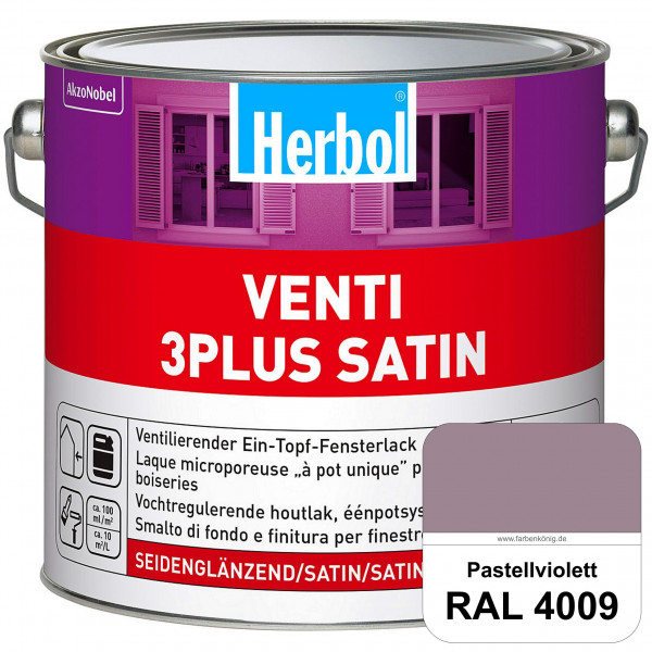 Venti 3Plus Satin (RAL 4009 Pastellviolett) feuchtigkeitregulierender & seidenglänzender Ein-Topf-Fe