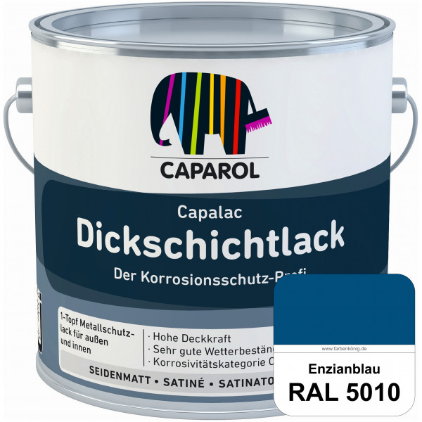 Capalac Dickschichtlack (RAL 5010 Enzianblau) 1-Topf Metallschutzlack (löselmittelhaltig) innen & au