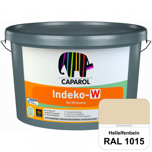 Indeko-W (RAL 1015 Hellelfenbein) Matte Kunstharz-Innenfarbe mit Langzeit-Filmschutz vor Schimmelbef