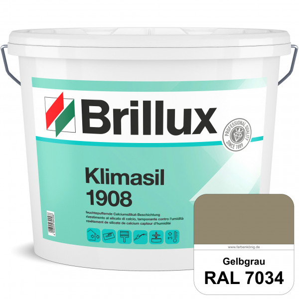Klimasil 1908 (RAL 7034 Gelbgrau) feuchtepuffernde & gut füllende Calciumsilikat-Beschichtung (außen