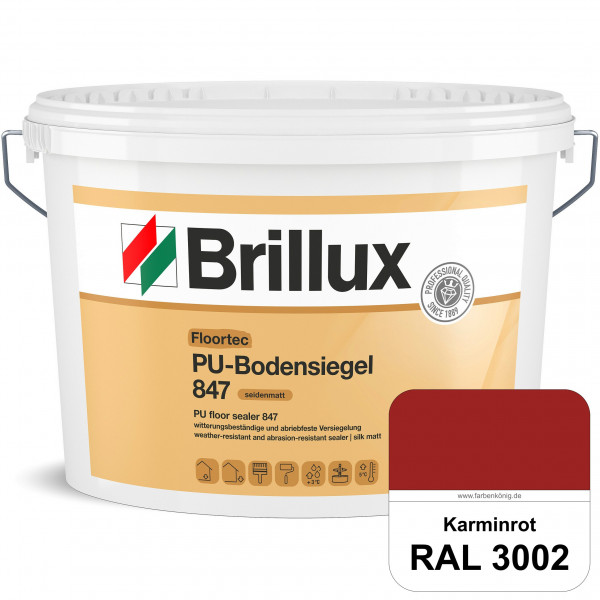 Floortec PU-Bodensiegel ELF 847 (RAL 3002 Karminrot) seidenmatt, witterungsbeständig, außen & innen