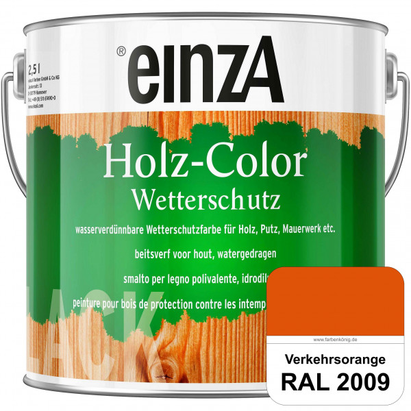 einzA Holz-Color (RAL 2009 Verkehrsorange) Wetterschutzfarbe für außen