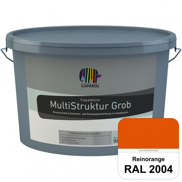 Capadecor MultiStruktur grob (RAL 2004 Reinorange) quarzgefüllte Zwischen- und Schlußbeschichtung in