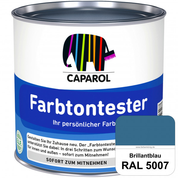 Farbtontester (RAL 5007 Brillantblau) Individuell abgetönte Dispersionsfarbe zum Anlegen von Farbton
