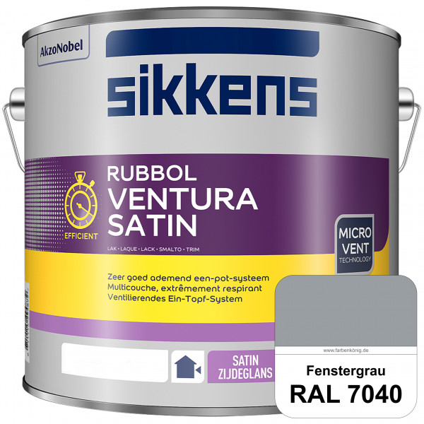 Rubbol Ventura Satin (RAL 7040 Fenstergrau) Seidenglanzlack (lösemittelhaltig) Fenster & Türen außen