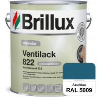 Impredur Ventilack 822 (RAL 5009 Azurblau) Seidenglanzlack (lösemittelhaltig) Fenster & Türen innen 