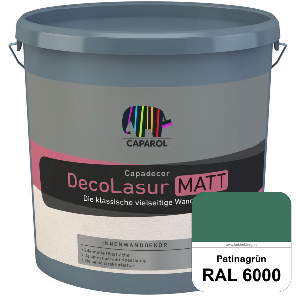 Capadecor DecoLasur Matt (RAL 6000 Patinagrün) Matte Lasurfarbe auf Dispersionsbasis (innen)