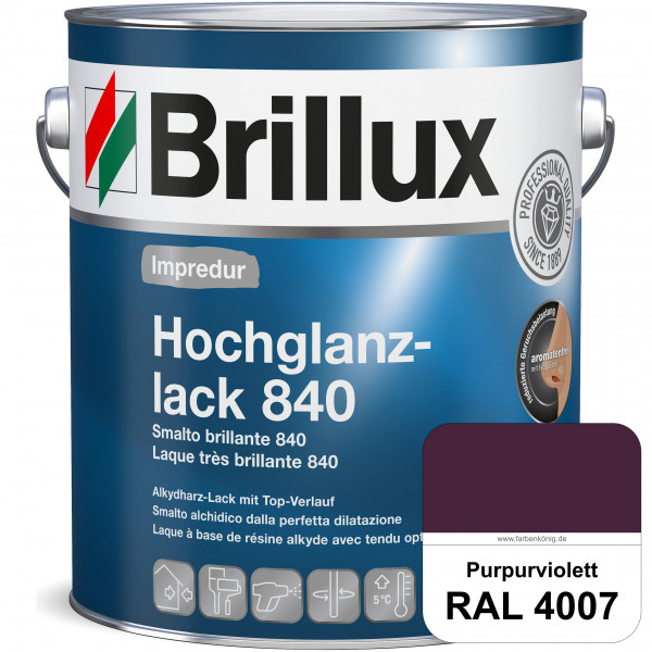 Impredur Hochglanzlack 840 (RAL 4007 Purpurviolett) für Holz- und Metallflächen (löselmittelhaltig)