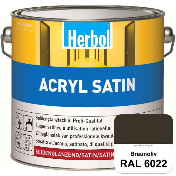 Acryl Satin (RAL 6022 Braunoliv) wasserverdünnbarer seidenglänzender Lack (Innen & Außen)