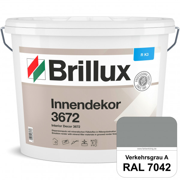 Innendekor ELF R-K3 3672 (RAL 7042 Verkehrsgrau A) Kratzputz zur Erzielung dekorativer und strapazie