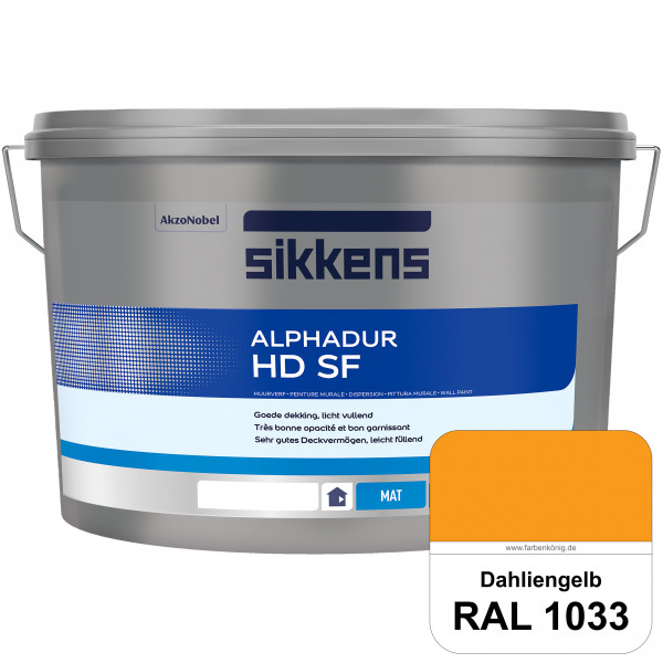 Alphadur HD SF (RAL 1033 Dahliengelb) matte hochdeckende waschbeständige Innenwandfarbe