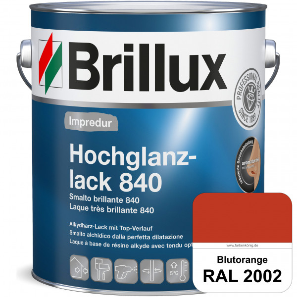 Impredur Hochglanzlack 840 (RAL 2002 Blutorange) für Holz- und Metallflächen (löselmittelhaltig) inn