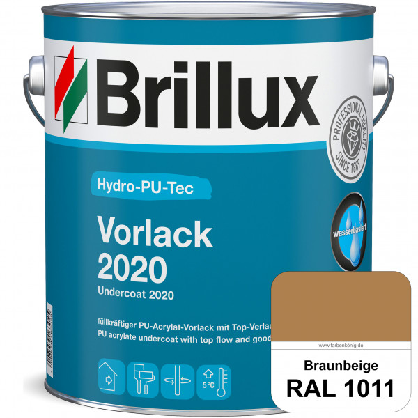 Hydro-PU-Tec Vorlack 2020 (RAL 1011 Braunbeige) hochwertiger Vorlack für grundierte bzw. gespachtelt