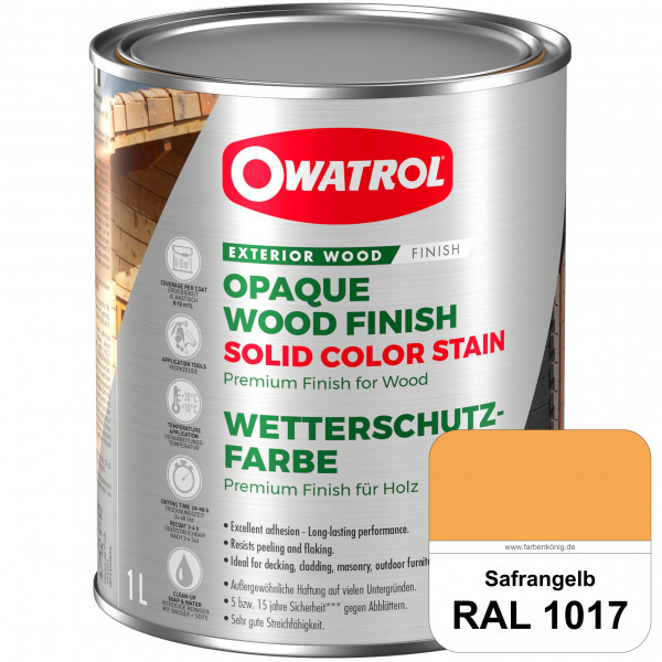 Solid Color Stain (RAL 1017 Safrangelb) deckende und matte Wetterschutzfarbe außen