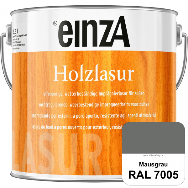 einzA Holzlasur (RAL 7005 Mausgrau) Offenporige Imprägnierlasur für Außen-Holzbauteile