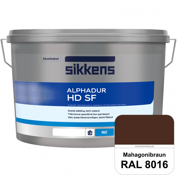 Alphadur HD SF (RAL 8016 Mahagonibraun) matte hochdeckende waschbeständige Innenwandfarbe