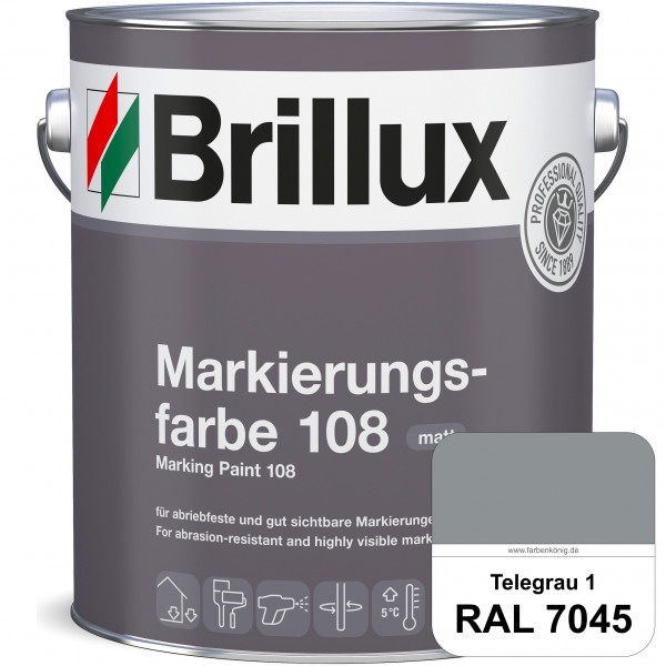 Markierungsfarbe 108 (RAL 7045 Telegrau 1) Markierungsfarbe für Asphalt, Betonböden, Zementestrichen