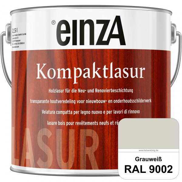 einzA Kompaktlasur (RAL 9002 Grauweiß) Lasuranstrich für den Neu- und Renovieranstrich