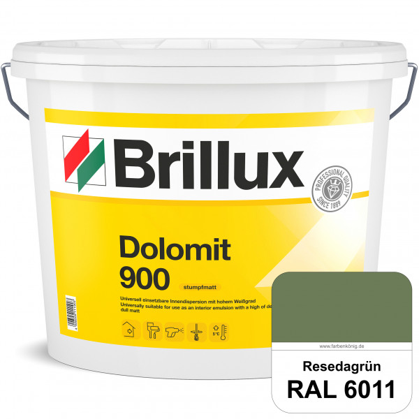 Dolomit 900 (RAL 6011 Resedagrün) stumpfmatte Innen-Dispersionsfarbe mit gutem Deckvermögen