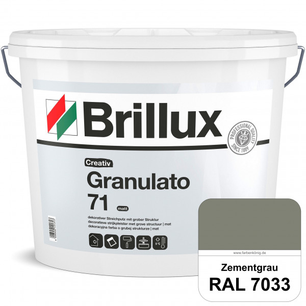 Creativ Granulato 71 (RAL 7033 Zementgrau) Verarbeitungsfertige, quarzgefüllte Dispersionsfarbe für
