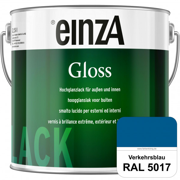 einzA Gloss (RAL 5017 Verkehrsblau) Hochwertiger Alkydharzlack in Premium-Qualität, hochglänzend.