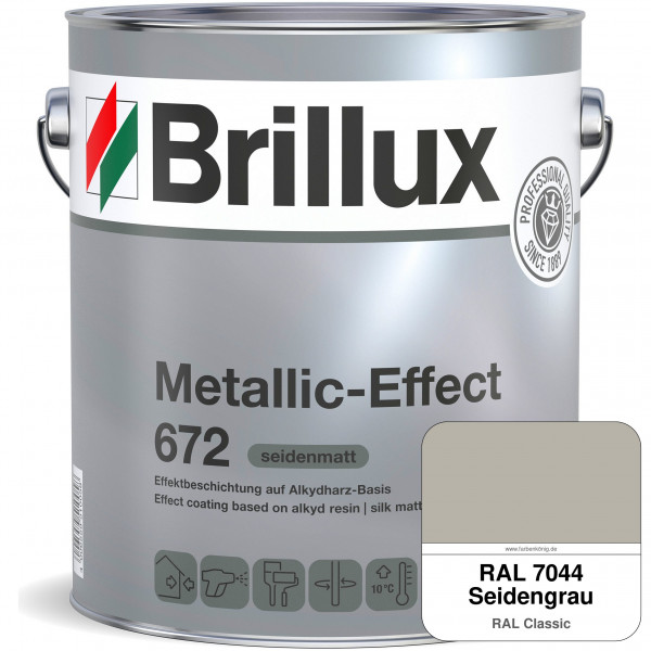 Metallic-Effect 672 (RAL 7044 Seidengrau) schnell trocknender Alkydharzlack für Metalleffekte (innen