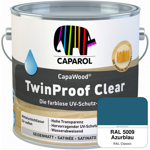 CapaWood® TwinProof Clear (RAL 5009 Azurblau) - ersetzt Capadur TwinProof