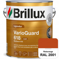 Mattlasur 618 (RAL 2001 Rotorange) matte & wetterbeständige Lasur (lösemittelhaltig) für Laub- und N