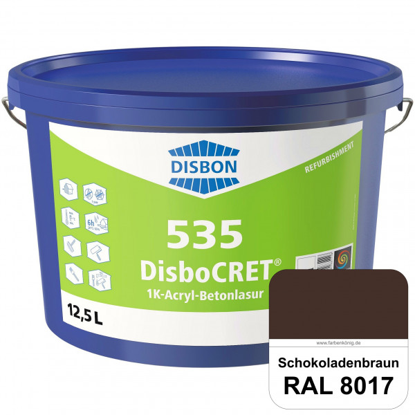 DisboCRET 535 1K-Acryl-Betonlasur (RAL 8017 Schokoladenbraun) Schutzbeschichtung für Beton im Außenb