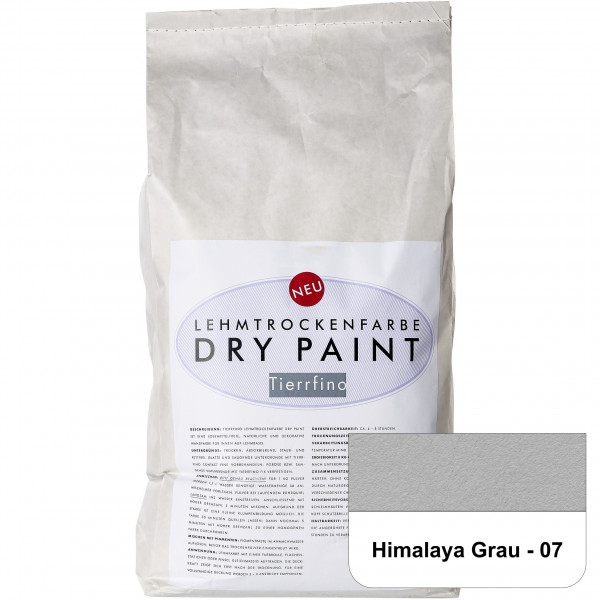 DRY-PAINT Lehmtrockenfarbe - Himalaya Grau - 07