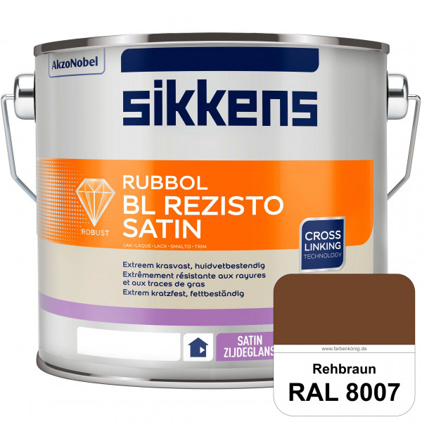 Rubbol BL Rezisto Satin (RAL 8007 Rehbraun) seidenglänzender und strapazierfähiger Lack (wasserbasie