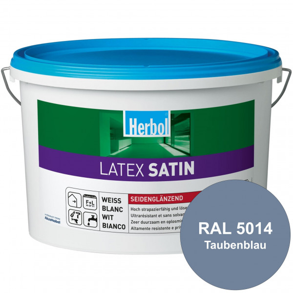 Latex Satin (RAL 5014 Taubenblau) Seidenglänzende Latexfarbe mit hoher Strapazierfähigkeit