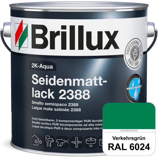 2K-Aqua Seidenmattlack 2388 (RAL 6024 Verkehrsgrün) mechanisch und chemisch hoch belastbar für außen