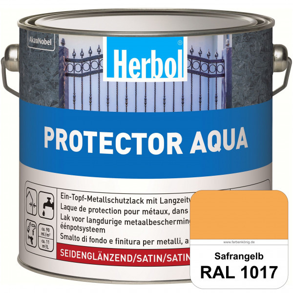 Protector Aqua (RAL 1017 Safrangelb) Lack für Eisen, Stahl und NE-Metalle (Innen&Außen)
