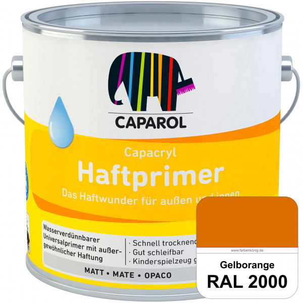 Capacryl Haftprimer (RAL 2000 Gelborange) Grundierungen Holz, Zink, Hart-PVC, Aluminium, Kupfer (inn